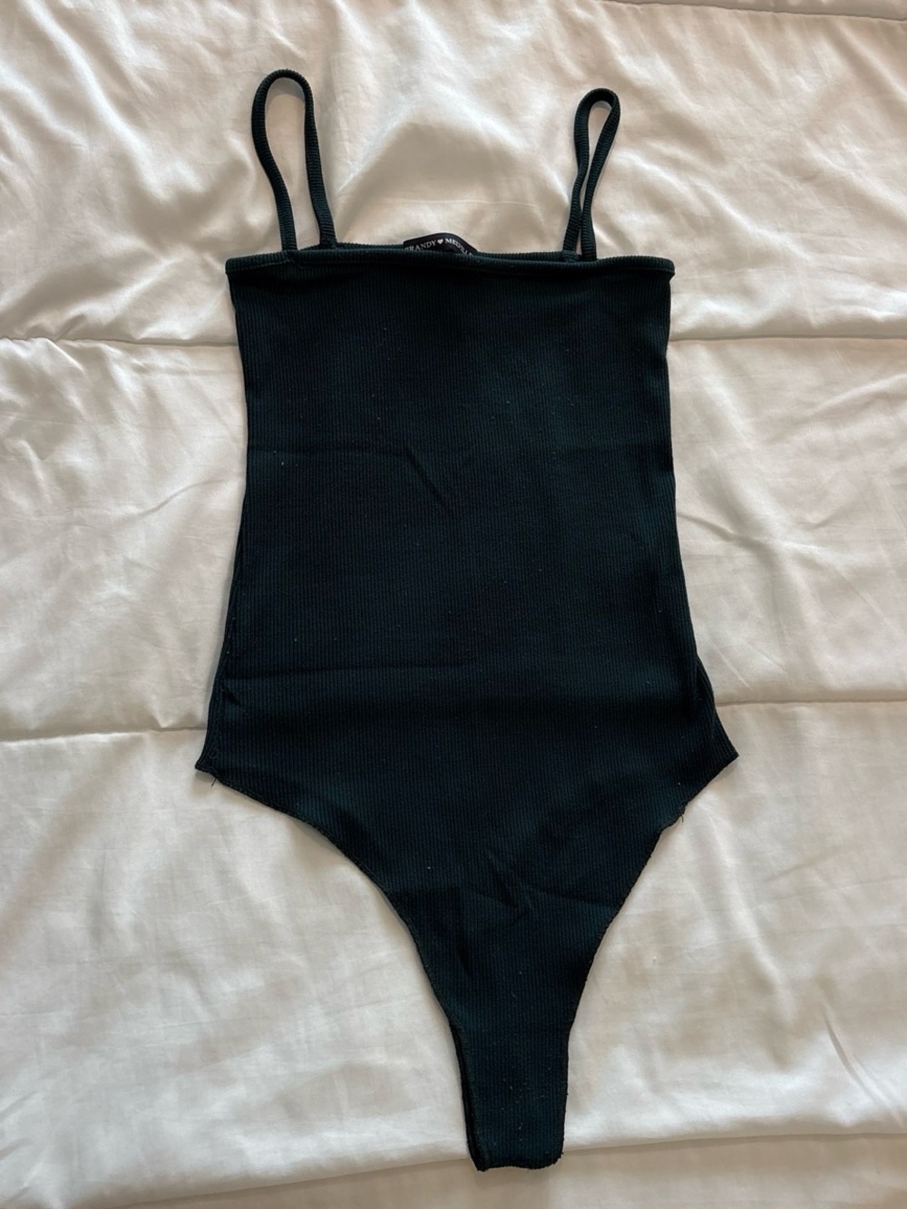 Brandy Melville Dark Green Ribbed One-Piece